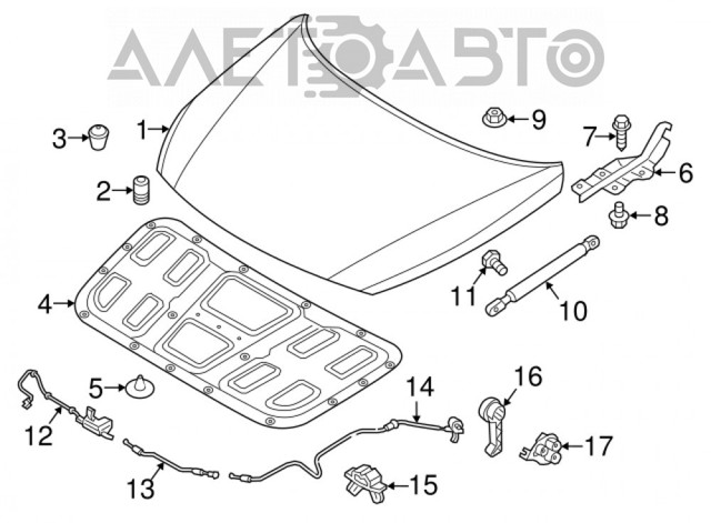 Linka otwierania maski do Hyundai Sonata VII LF