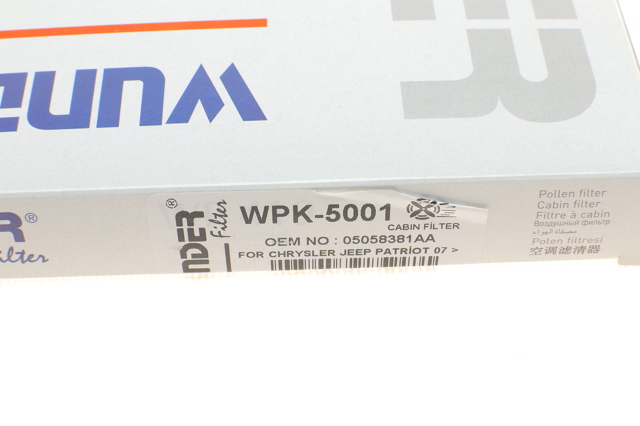 Filtr kabiny WPK5001 Wunder