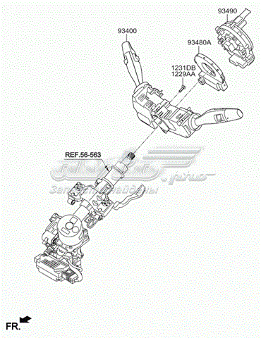 93490C5100 Hyundai/Kia Pierścień kontaktowy AIRBAG, taśma kierownicy
