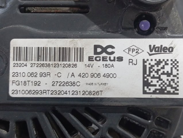 Alternator Renault (RVI) 231006293R cena, od 128,30 USD