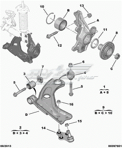 Piasta przednia Peugeot/Citroen 9670367680 cena, od 74,10 USD