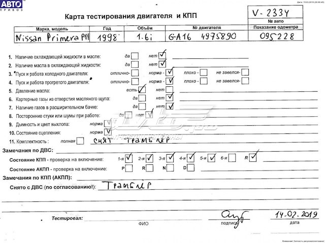 Do koszyka Silnik w komplecie Nissan Primera  P10