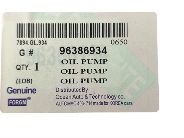 Pompa oleju 96386934 China