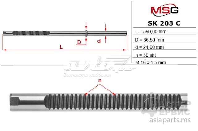 Listwa kierownicza (maglownica) MSG SK203 cena, od 105,56 USD