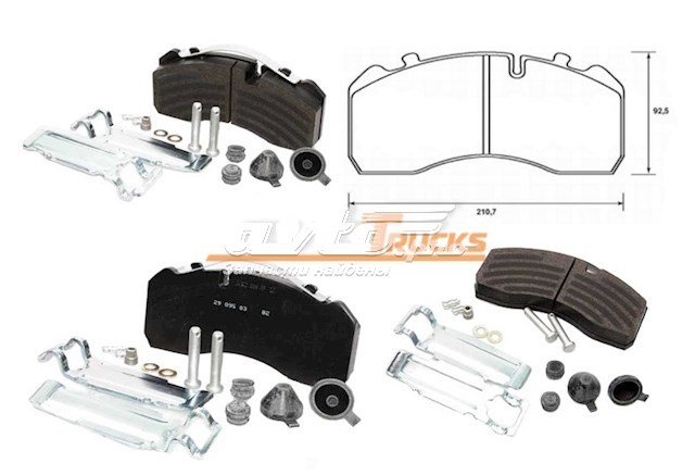 Klocki hamulcowe przednie tarczowe SAF 3057007801 cena, od 95,26 USD