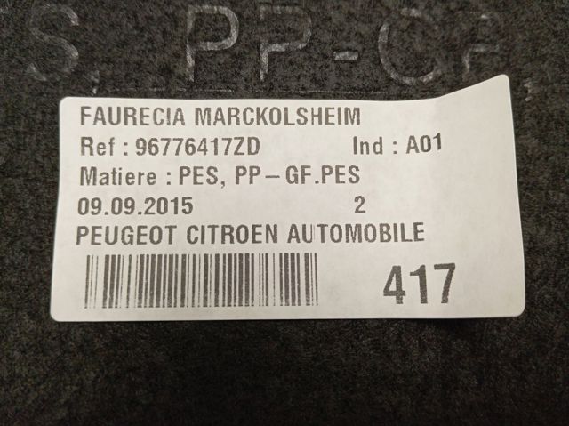 96776417ZD Peugeot/Citroen Półka kabiny tylna