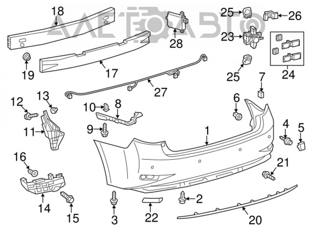 Prowadnica zderzaka tylnego prawa 5215733030 Toyota