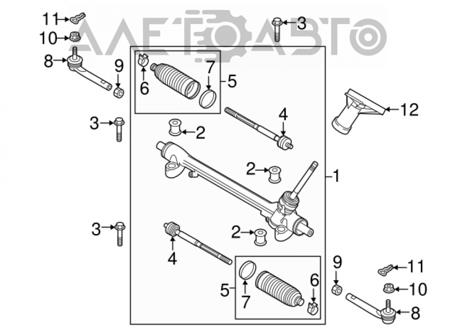 Listwa kierownicza (maglownica) Mazda TK4832110C cena, od 351,95 USD