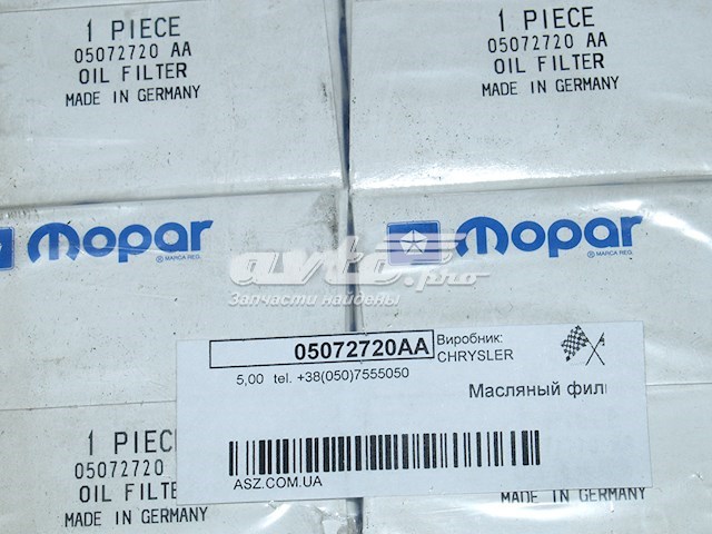 Filtr oleju Chrysler 05072720AA