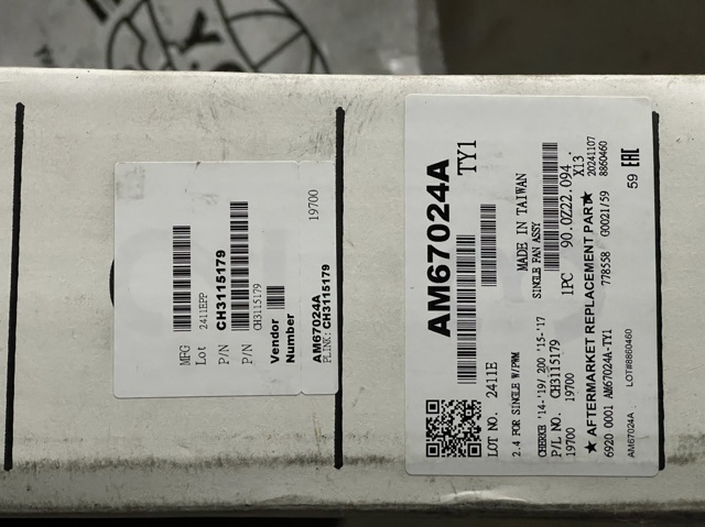 Wentylator elektryczny układu chłodzenia kompletny (silnik+wirnik) Jeep Cherokee SUV (KL) (2014 - 2023) cena, od 284,26 USD