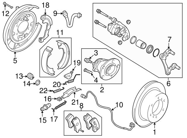 Zestaw naprawczy hamulca postojowego (ręcznego) do Mitsubishi Outlander II XL CWW