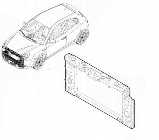 Osłona chłodnicy kompletna (panel mocowania reflektorów) Fiat/Alfa/Lancia 50530302 cena, od 193,16 USD