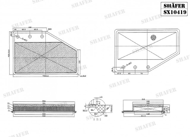 Do koszyka SX10419 Shafer Filtr powietrza