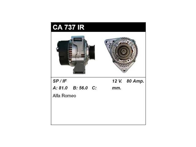 CA737IR MSG Rebuilding alternator