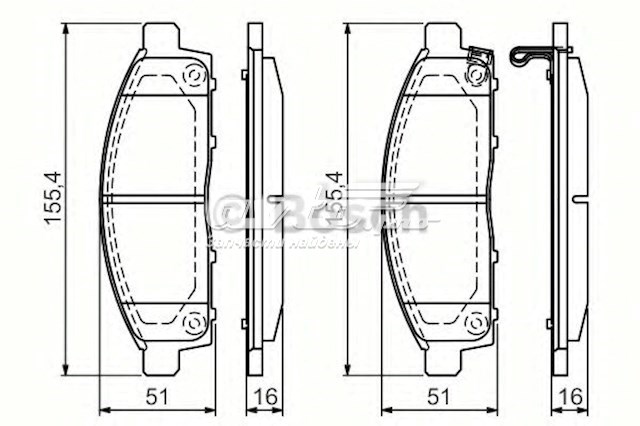 986494268 Bosch Klocki hamulcowe przednie tarczowe