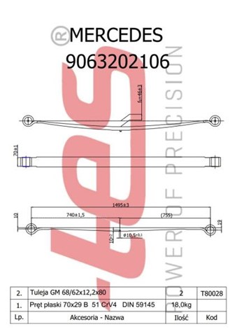 Resor tylny 90632021060019ZT TES