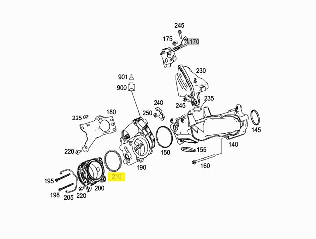 Uszczelka przepustnicy 6421410180 Mercedes