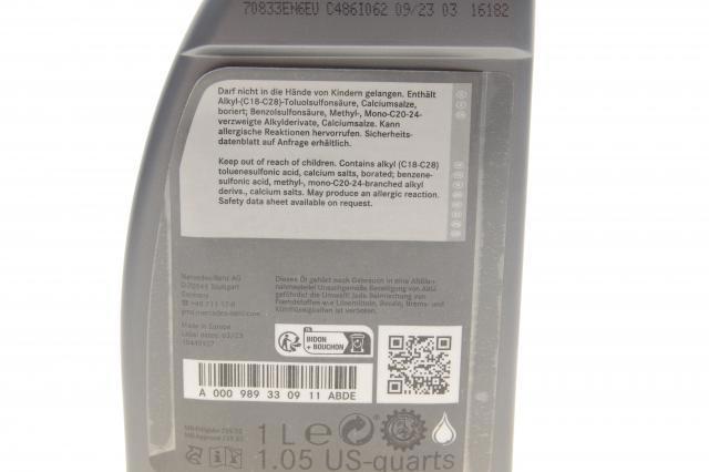 Olej do silnika 000989330911ABDE Mercedes