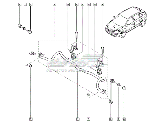 Stabilizator przedni do Renault Koleos  HY0