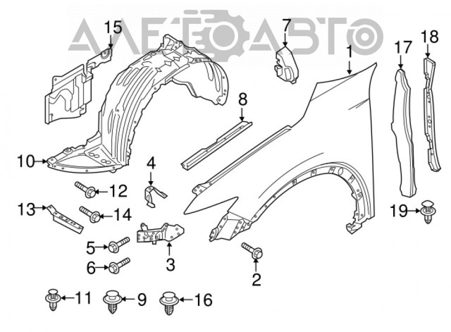 Nadkole błotnika przedniego lewe KB7W56140C Mazda