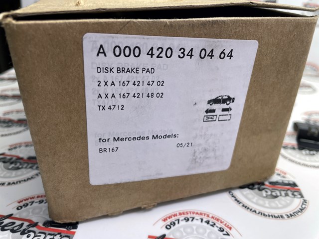 Klocki hamulcowe przednie tarczowe Mercedes A000420340464 cena, od 73,70 USD