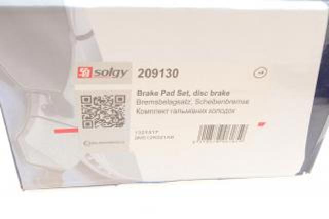 Do koszyka 209130 Solgy Klocki hamulcowe przednie tarczowe