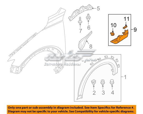 Nakładka błotnika przedniego lewego D10E51PP0C Mazda