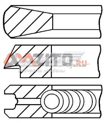 Do koszyka 0811440010 Goetze Pierścienie tłokowe na 1 cylinder, STD.