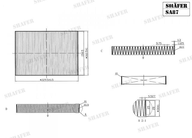 Filtr kabiny Shafer SA87 cena, od 7,31 USD