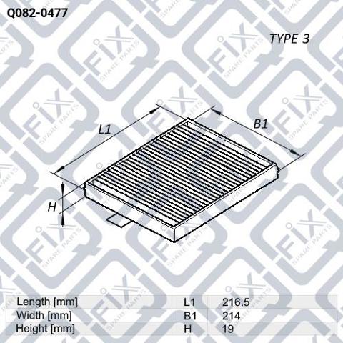 Filtr kabiny Q-fix Q0820477 cena, od 7,86 USD