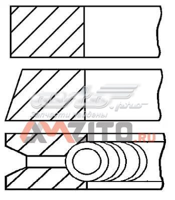 Pierścienie tłokowe na 1 cylinder, STD. Mitsubishi Colt 3 (C5A)