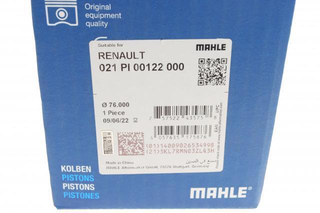 Do koszyka 021PI00122000 Mahle Original Tłok, komplet do jednego cylindru, STD