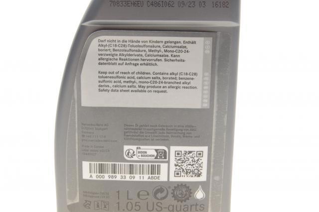 Olej do silnika 000989330911ABDE Mercedes