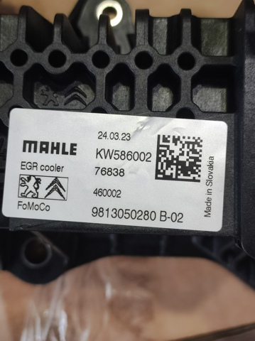 Do koszyka 1679828380 Peugeot/Citroen Chłodnica układu recyrkulacji spalin EGR