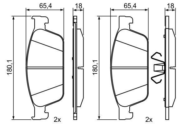 986495388 Bosch Klocki hamulcowe przednie tarczowe