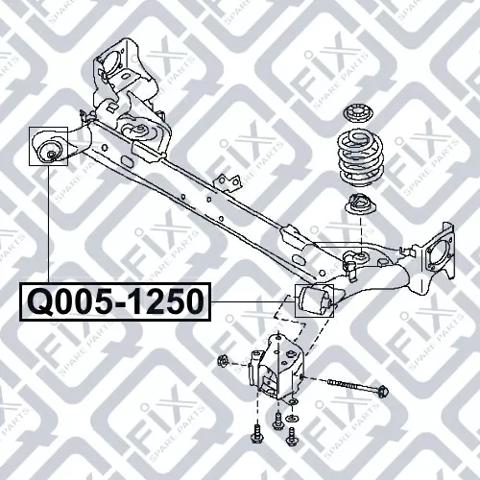 Do koszyka Q0051250 Q-fix Silentblock tylnej belki