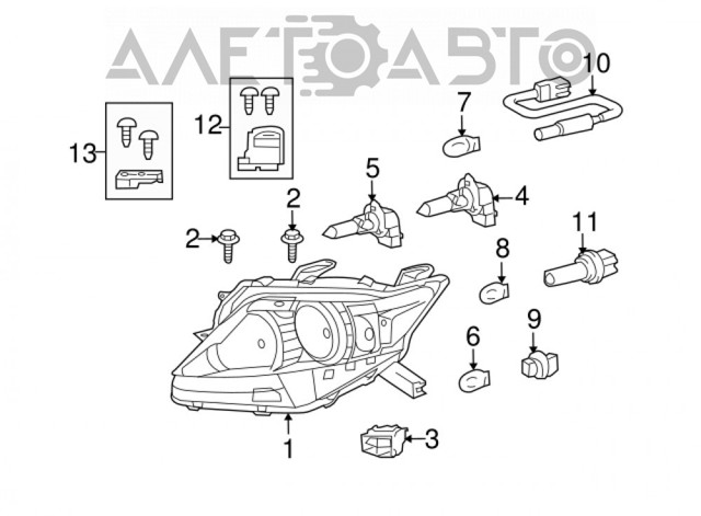  Reflektor prawy Lexus RX 