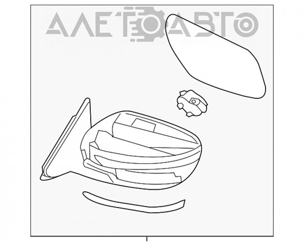 Do koszyka 963014BA3A Nissan/Infiniti Lusterko wsteczne prawe