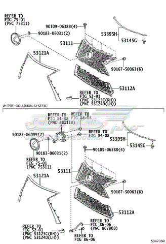 5312148130 Toyota Listwa ochronna atrapy chłodnicy