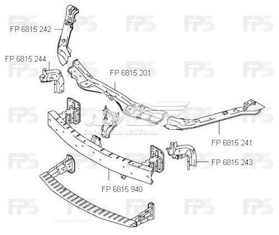 Wzmocnienie zderzaka przedniego FPS FP6815940 cena, od 87,18 USD