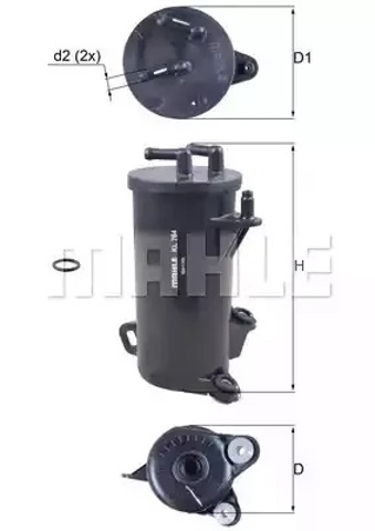 Filtr paliwa KL764D Mahle Original