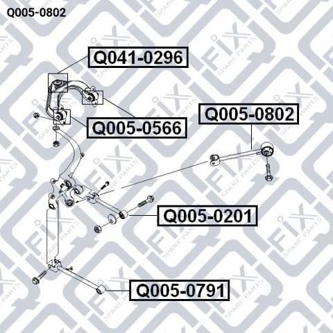 Do koszyka Q0050802 Q-fix Silentblock tylnego wahacza podłużnego tyłny