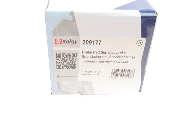 Klocki hamulcowe przednie tarczowe Solgy 209177 cena, od 23,80 USD