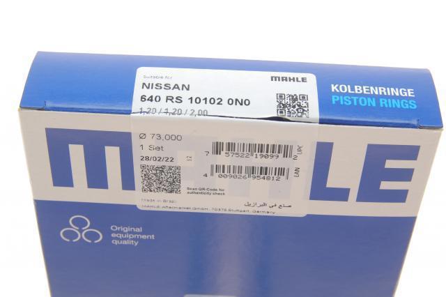 Do koszyka 640RS101020N0 Mahle Original Zestaw pierścieni tłokowych do silnika, STD