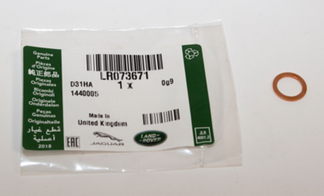 Uszczelka przewodu dopływu oleju do turbiny LR073671 Land Rover