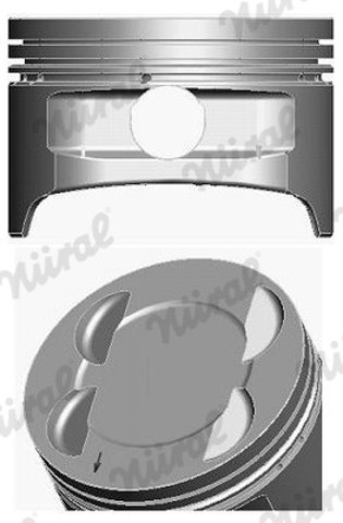 Do koszyka 8714130720 Nural Tłok, komplet na 1 cylinder, 2. naprawa (+0,50)