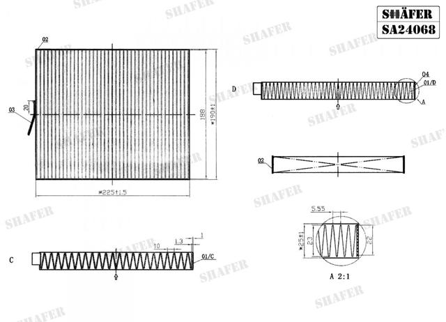Do koszyka SA24068 Shafer Filtr kabiny