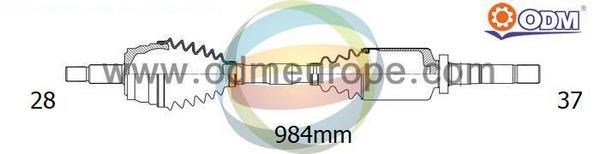 Półoś napędowa przednia prawa SU001B1651 Toyota
