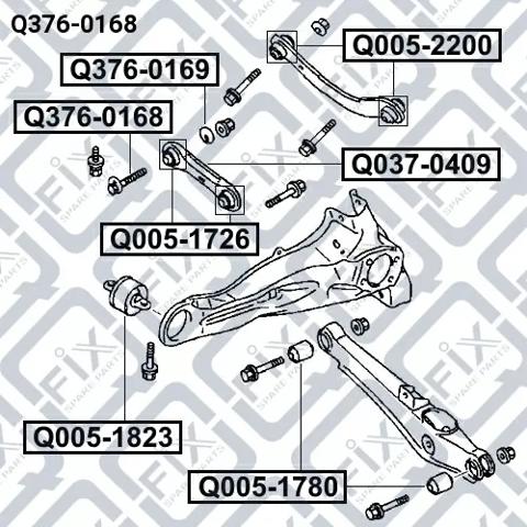 Q3760168 Q-fix Śruba regulacji tylnego wahacza (dla zbieżności), wewnętrzny