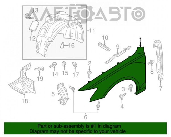 Błotnik przedni lewy AND 30821205 cena, od 82,66 USD